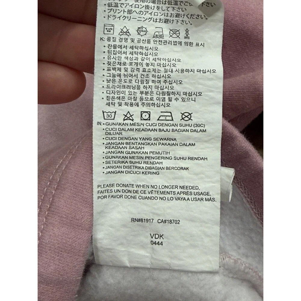 Nike Girls Sweatshirt Crop Pink Ombré‎ Size 6/7 MultiColor Swoosh Logo Youth